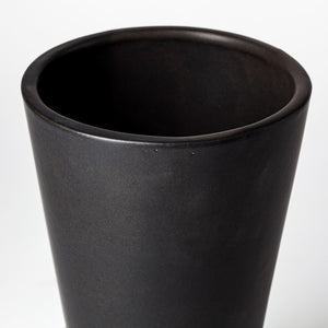Mercana Laforge Sculptural Matte Black Vase – Modern Accent for Home Decor, Perfect for Any Interior Style Black Ceramic | 9H 68631