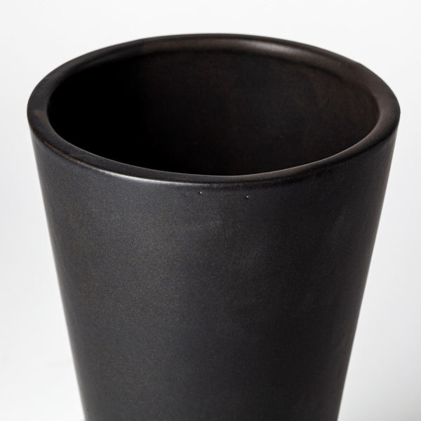 Mercana Laforge Sculptural Matte Black Vase – Modern Accent for Home Decor, Perfect for Any Interior Style Black Ceramic | 9H 68631