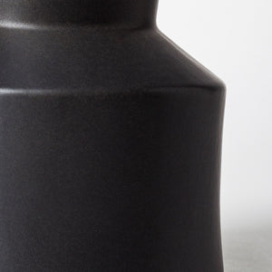 Mercana Laforge Sculptural Matte Black Vase – Modern Accent for Home Decor, Perfect for Any Interior Style Black Ceramic | 9H 68631