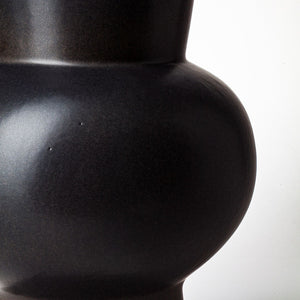 Mercana Laforge Sculptural Matte Black Vase – Modern Accent for Home Decor, Perfect for Any Interior Style Black Ceramic | 11H 68632