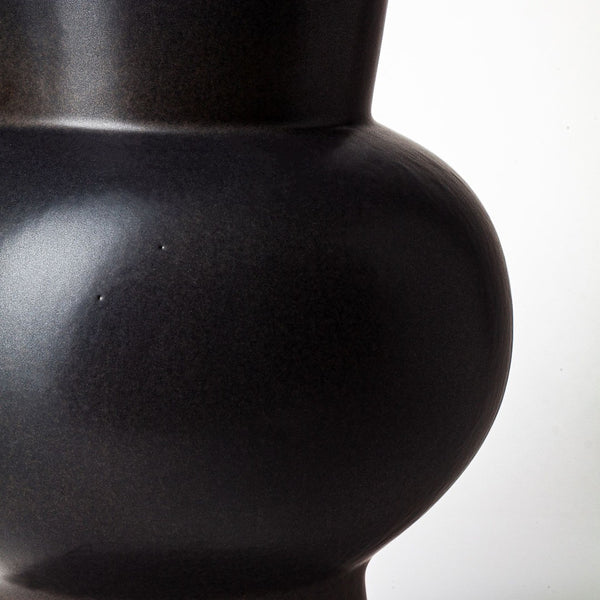 Mercana Laforge Sculptural Matte Black Vase – Modern Accent for Home Decor, Perfect for Any Interior Style Black Ceramic | 11H 68632