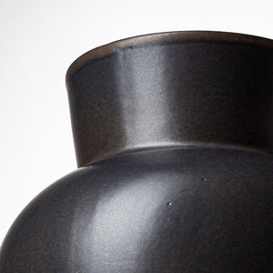 Mercana Laforge Sculptural Matte Black Vase – Modern Accent for Home Decor, Perfect for Any Interior Style Black Ceramic | 11H 68632