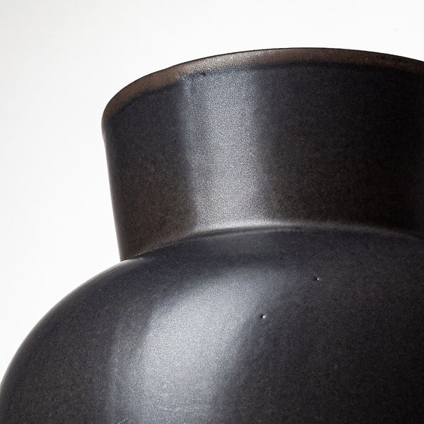 Mercana Laforge Sculptural Matte Black Vase – Modern Accent for Home Decor, Perfect for Any Interior Style Black Ceramic | 11H 68632