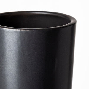 Mercana Laforge Sculptural Matte Black Vase – Modern Accent for Home Decor, Perfect for Any Interior Style Black Ceramic | 17H 68633