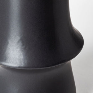 Mercana Laforge Sculptural Matte Black Vase – Modern Accent for Home Decor, Perfect for Any Interior Style Black Ceramic | 17H 68633
