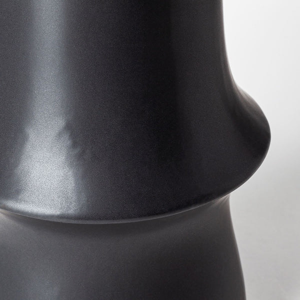 Mercana Laforge Sculptural Matte Black Vase – Modern Accent for Home Decor, Perfect for Any Interior Style Black Ceramic | 17H 68633