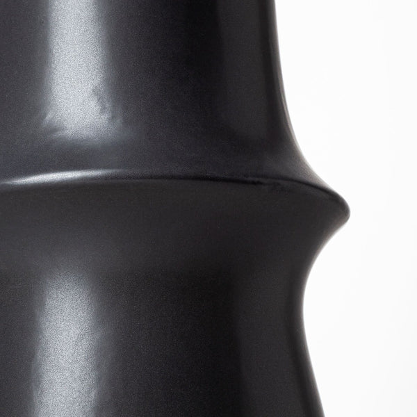 Mercana Laforge Sculptural Matte Black Vase – Modern Accent for Home Decor, Perfect for Any Interior Style Black Ceramic | 17H 68633