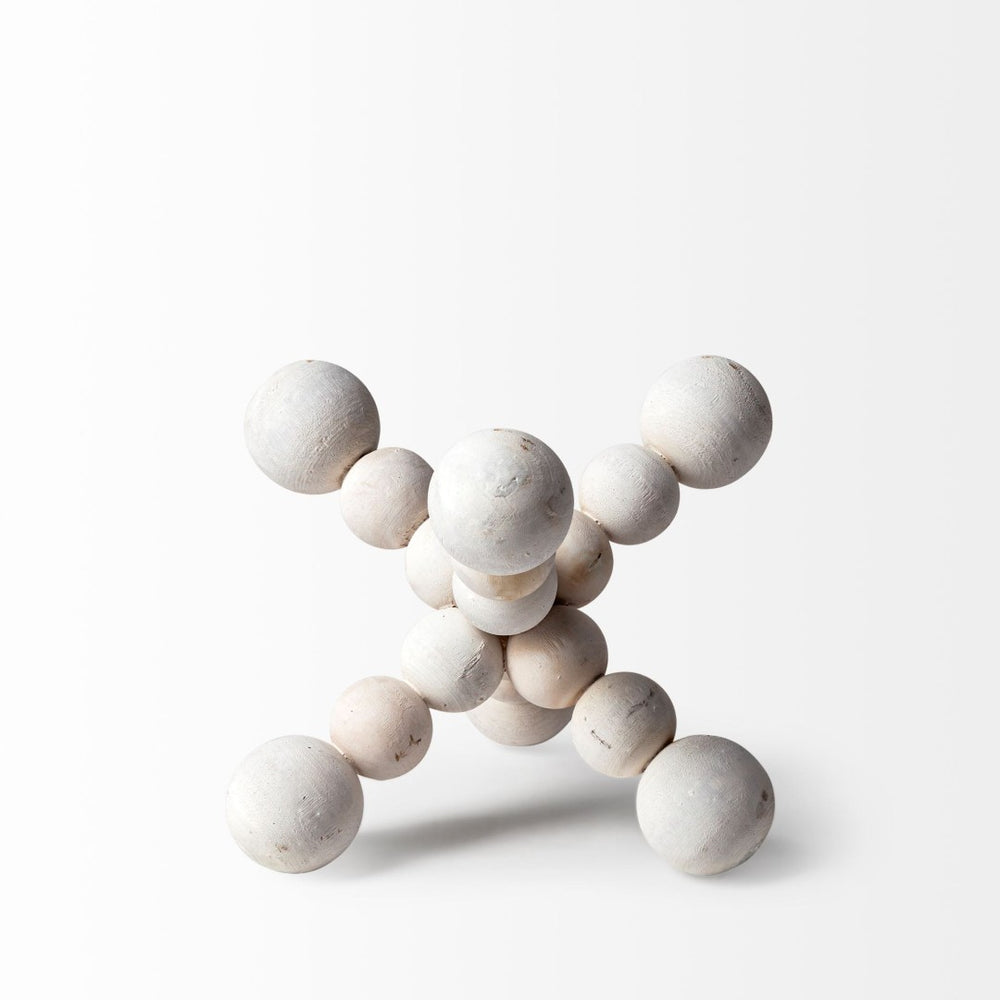 Mercana Carrollton Small Geometric Wood Jack Sculpture - Rustic Chic Accent for Modern Farmhouse Decor 68668