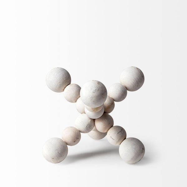 Mercana Carrollton Small Geometric Wood Jack Sculpture - Rustic Chic Accent for Modern Farmhouse Decor 68668