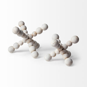 Mercana Carrollton Small Geometric Wood Jack Sculpture - Rustic Chic Accent for Modern Farmhouse Decor 68668