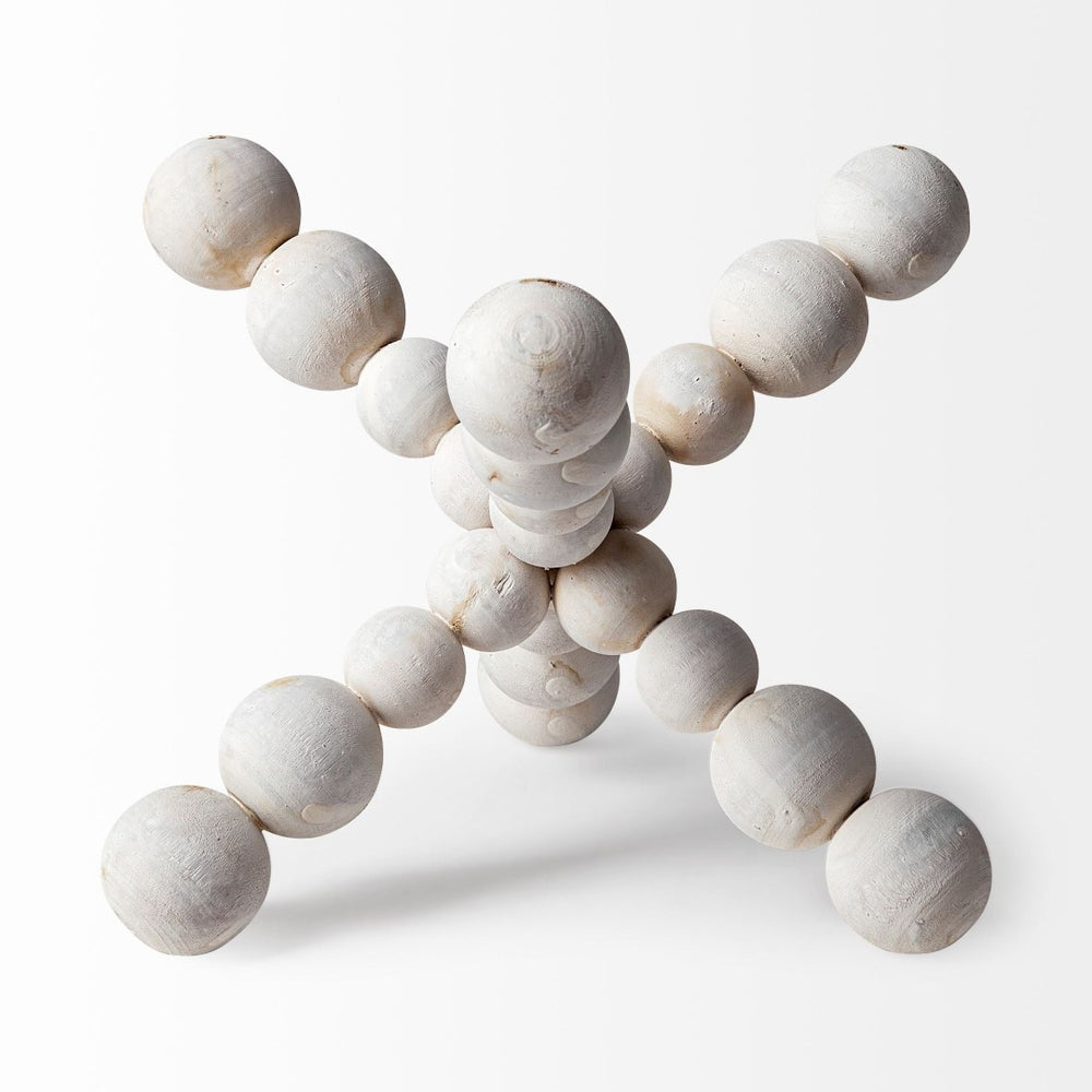Mercana Carrollton Geometric Wood Ball Jack - Sculptural Accent for Modern Farmhouse and Boho Decor 68669