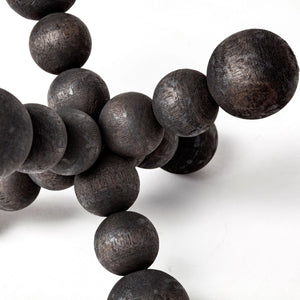 Mercana Carollan Geometric Wood Ball Jack Sculpture – Modern Rustic Accent for Home Decor and Display Black Wood | 7H 68670