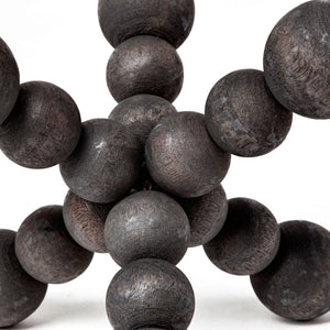 Mercana Carollan Geometric Wood Ball Jack Sculpture – Modern Rustic Accent for Home Decor and Display Black Wood | 7H 68670