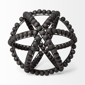 Mercana Earnhardt II Large Statement Orb - Handcrafted Metal and Wooden Bead Decor for Modern Interiors 68679
