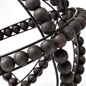 Mercana Earnhardt II Large Statement Orb - Handcrafted Metal and Wooden Bead Decor for Modern Interiors 68679