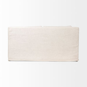 Mercana Denly Elegant Two-Seater Slipcovered Sofa with Deep Cushions for Modern Living Room Comfort Beige 68701