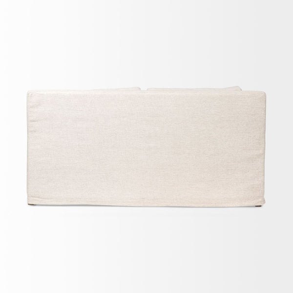 Mercana Denly Elegant Two-Seater Slipcovered Sofa with Deep Cushions for Modern Living Room Comfort Beige 68701