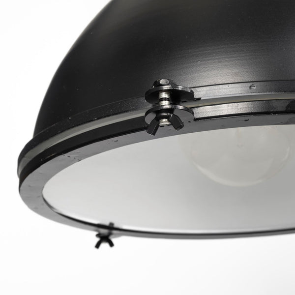 Mercana Bashaw I Elegant Metal Dome Pendant Light – Vintage-Industrial Design for Modern Farmhouse Spaces Black Metal 68475