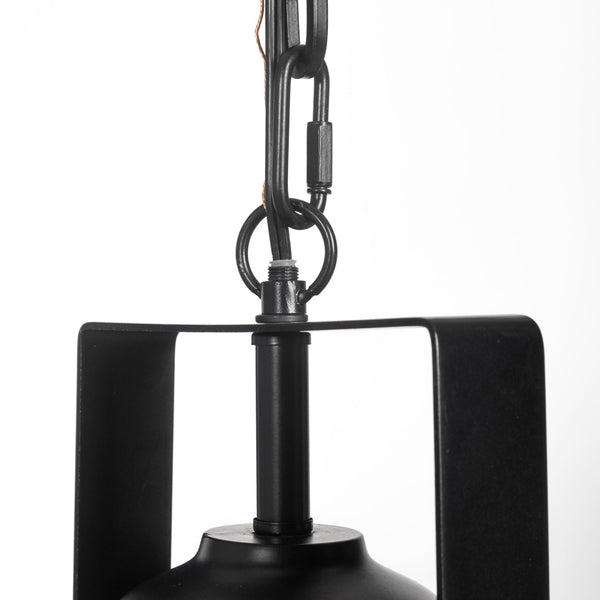 Mercana Bashaw I Elegant Metal Dome Pendant Light – Vintage-Industrial Design for Modern Farmhouse Spaces Black Metal 68475