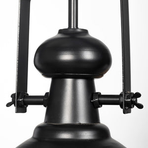 Mercana Bashaw I Elegant Metal Dome Pendant Light – Vintage-Industrial Design for Modern Farmhouse Spaces Black Metal 68475