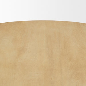 Mercana Crossman Solid Mango Wood Dining Table with Sculptural Pedestal Base for Elegant Gatherings 60" Blonde Wood Top | Blonde Wood Base 68518-AB