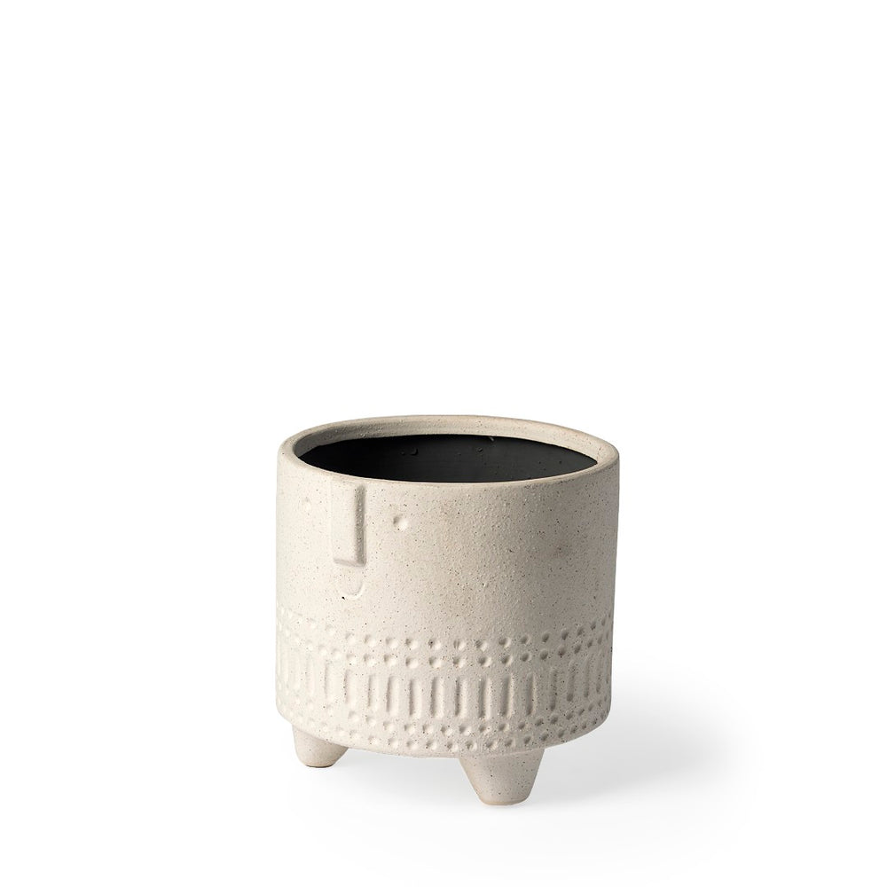 Mercana Jacob Playful Smiling Face Vase - Modern Ceramic Accent for Coastal, Bohemian, and Minimalist Decor White Ceramic | 7H 68571