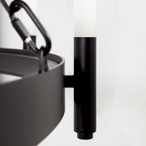 Mercana Decamp I Wagon-Wheel Chandelier: Modern Elegance with Twelve Frosted Glass Tubes for Stunning Illumination Black Metal 68594