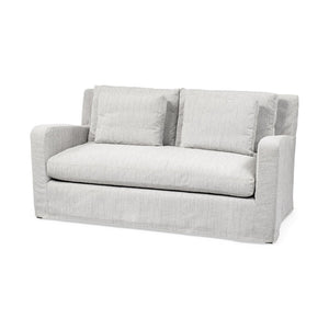 Mercana Denly Elegant Two-Seater Slipcovered Sofa with Deep Cushions for Modern Living Room Comfort Frost Gray 68719