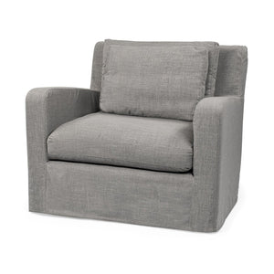 Mercana Denly Plush Slipcover Armchair in Flint Gray - Timeless Comfort for Modern Living Spaces Flint Gray Fabric 68724