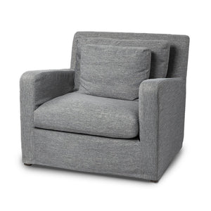 Mercana Denly Plush Slipcover Armchair in Flint Gray - Timeless Comfort for Modern Living Spaces Castlerock Gray Fabric 68725