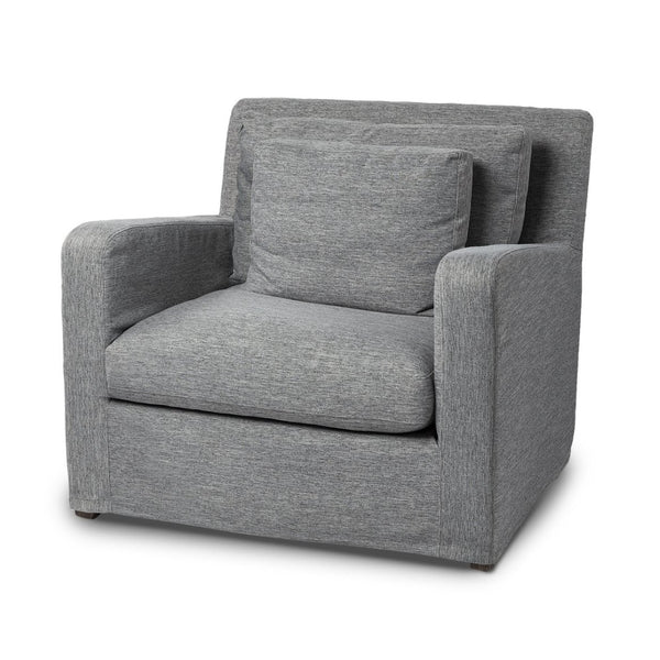 Mercana Denly Plush Slipcover Armchair in Flint Gray - Timeless Comfort for Modern Living Spaces Castlerock Gray Fabric 68725