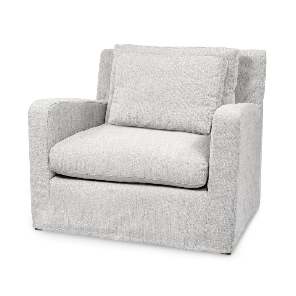 Mercana Denly Plush Slipcover Armchair in Flint Gray - Timeless Comfort for Modern Living Spaces Frost Gray Fabric 68726