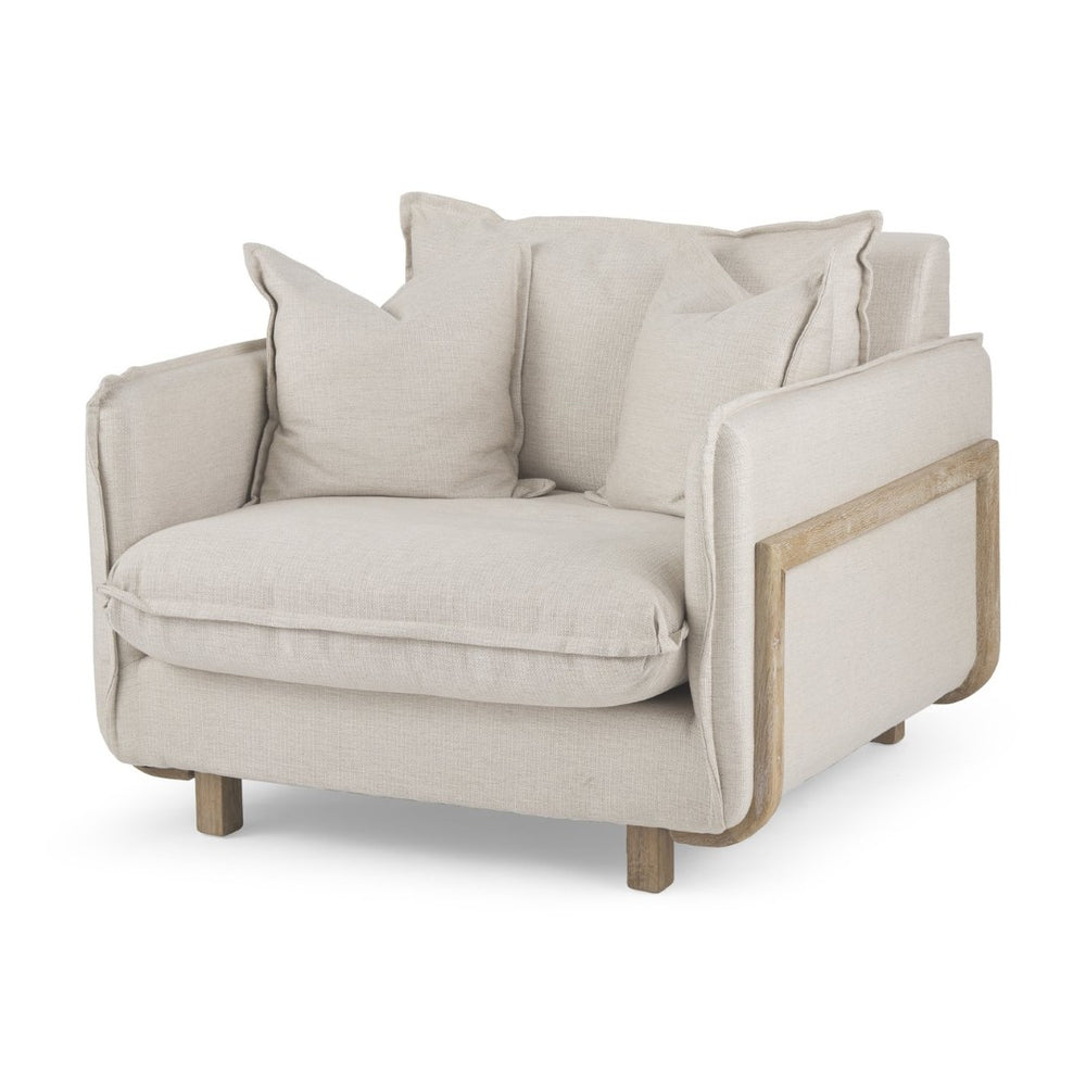 Mercana Roy II Upholstered Arm Chair - Luxurious Comfort with Solid Wood Frame for Modern & Farmhouse Decor 68713