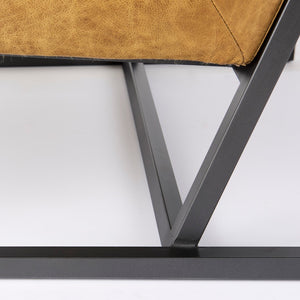 Mercana Armelle Modern Industrial Accent Chair with Plush Seating and Sturdy Iron Frame for Home Comfort 67084