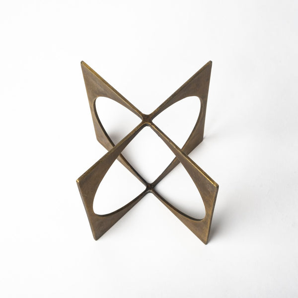 Mercana Lima Geometric Decorative Object in Antiqued Gold Finish – Modern Accent for Stylish Interiors Gold Metal | 6H 68661