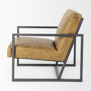 Mercana Armelle Modern Industrial Accent Chair with Plush Seating and Sturdy Iron Frame for Home Comfort 67084