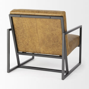 Mercana Armelle Modern Industrial Accent Chair with Plush Seating and Sturdy Iron Frame for Home Comfort 67084