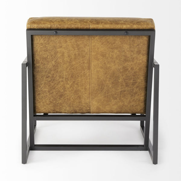 Mercana Armelle Modern Industrial Accent Chair with Plush Seating and Sturdy Iron Frame for Home Comfort 67084