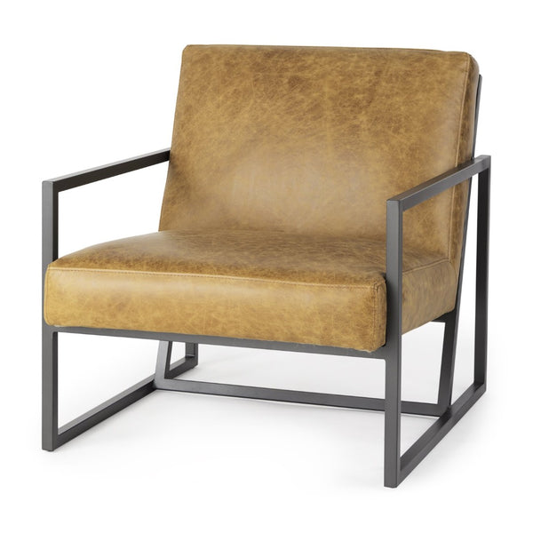 Mercana Armelle Modern Industrial Accent Chair with Plush Seating and Sturdy Iron Frame for Home Comfort 67084
