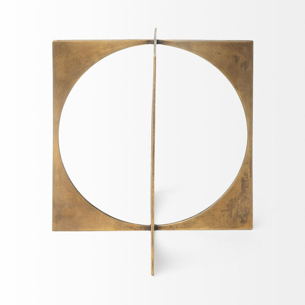Mercana Lima Geometric Decorative Object in Antiqued Gold Finish – Modern Accent for Stylish Interiors Gold Metal | 10H 68662