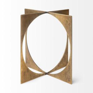 Mercana Lima Geometric Decorative Object in Antiqued Gold Finish – Modern Accent for Stylish Interiors Gold Metal | 10H 68662