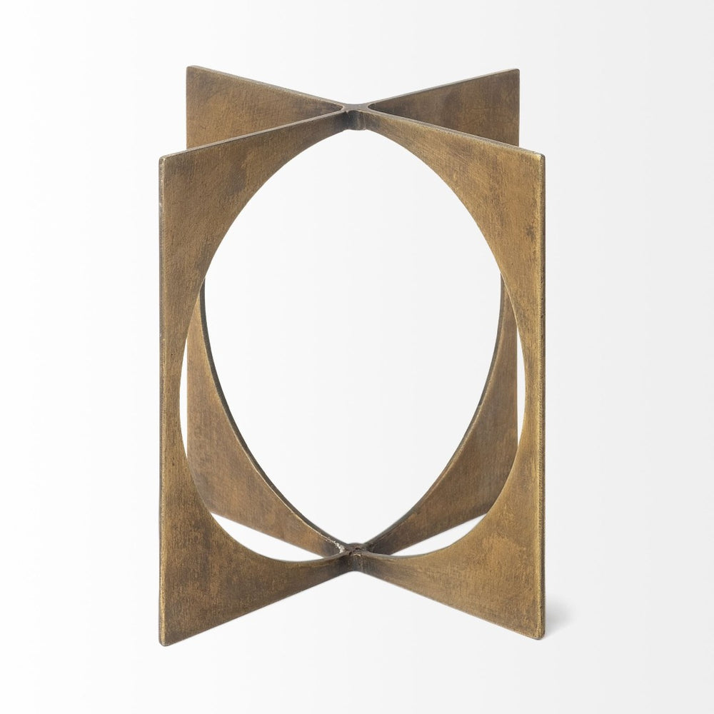 Mercana Lima Geometric Decorative Object in Antiqued Gold Finish – Modern Accent for Stylish Interiors Gold Metal | 6H 68661