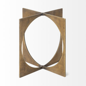 Mercana Lima Geometric Decorative Object in Antiqued Gold Finish – Modern Accent for Stylish Interiors Gold Metal | 6H 68661