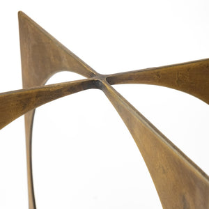 Mercana Lima Geometric Decorative Object in Antiqued Gold Finish – Modern Accent for Stylish Interiors Gold Metal | 10H 68662