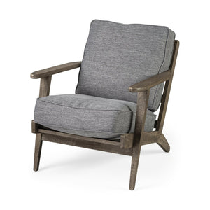 Mercana Olympus Accent Chair - Mid-Century Modern Comfort with Durable Wooden Frame for Stylish Interiors Castlerock Gray Fabric | Brown Wood 68727