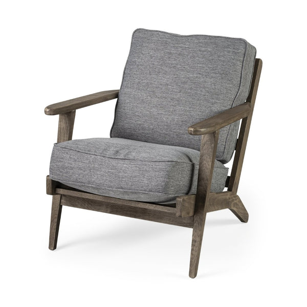 Mercana Olympus Accent Chair - Mid-Century Modern Comfort with Durable Wooden Frame for Stylish Interiors Castlerock Gray Fabric | Brown Wood 68727