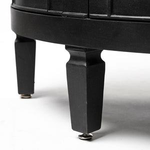 Mercana Romers II 4-Door Demi-Lune Accent Cabinet with Embossed Hexagon Pattern for Stylish Storage Solutions 50201