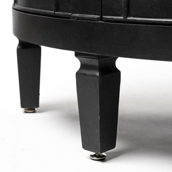 Mercana Romers II 4-Door Demi-Lune Accent Cabinet with Embossed Hexagon Pattern for Stylish Storage Solutions 50201