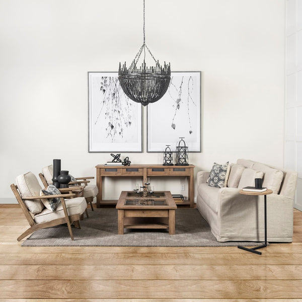 Mercana Olympus II Accent Chair - Stylish Mid-Century Design with Plush Upholstery for Modern Living Spaces Beige Fabric | Brown Wood 68187