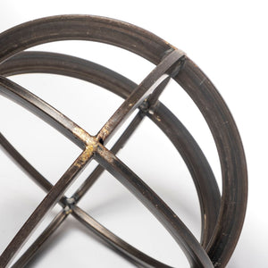 Mercana Galenna Decorative Orb - Small Antiqued Bronze Accent for Modern, Industrial, and Boho Decor Styles Black Metal | 8H 57673